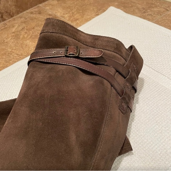FRYE Brown Suede Leather Boots 7.5 - Picture 3 of 8